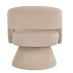Fauteuil pivotant d'appoint en velours avec dossier ajouré