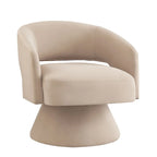 Fauteuil pivotant d'appoint en velours avec dossier ajouré