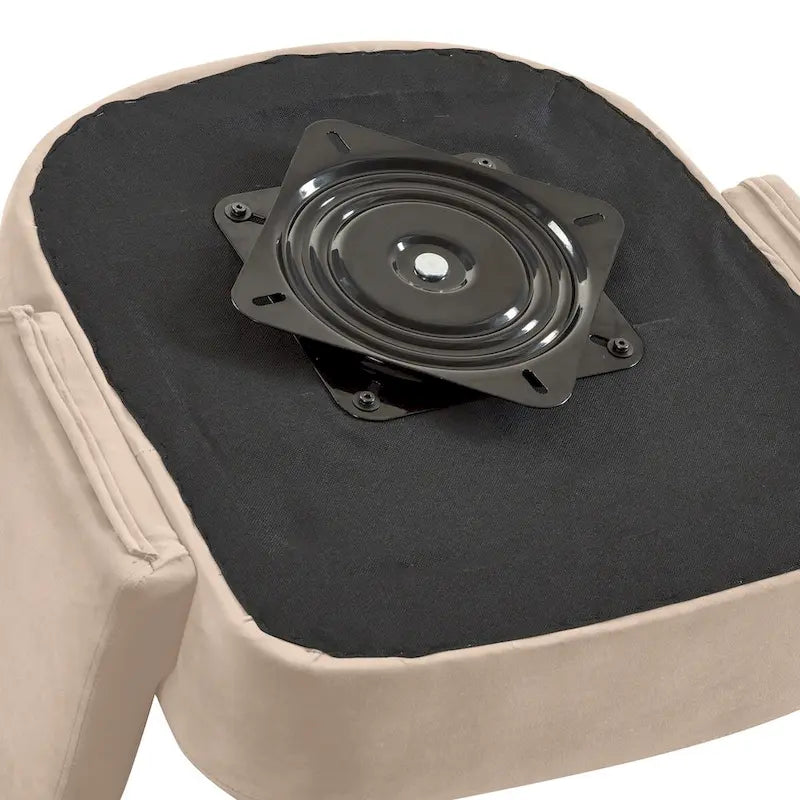 Fauteuil pivotant d'appoint en velours avec dossier ajouré