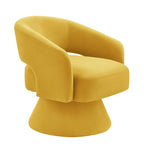 Fauteuil pivotant d'appoint en velours avec dossier ajouré