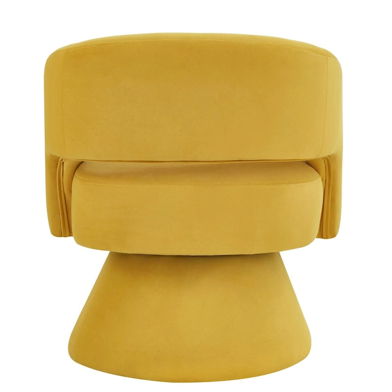 Fauteuil pivotant d'appoint en velours avec dossier ajouré