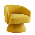 Fauteuil pivotant d'appoint en velours avec dossier ajouré