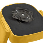 Fauteuil pivotant d'appoint en velours avec dossier ajouré