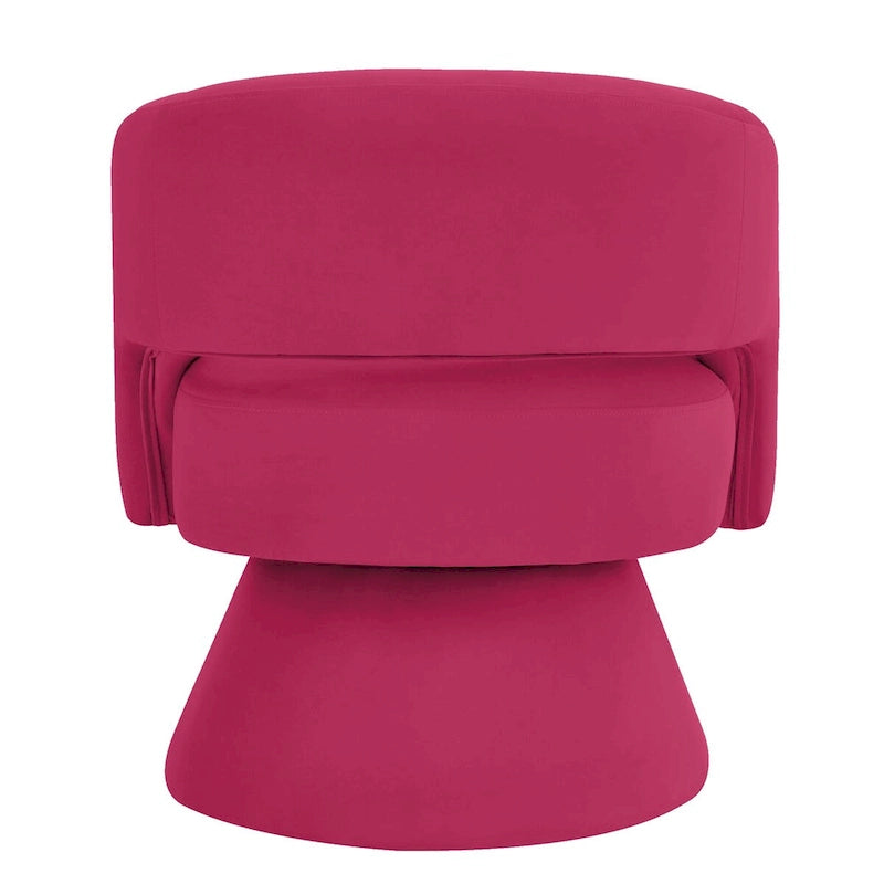 Fauteuil pivotant d'appoint en velours avec dossier ajouré