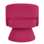 Fauteuil pivotant d'appoint en velours avec dossier ajouré
