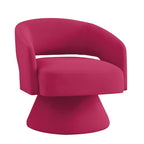 Fauteuil pivotant d'appoint en velours avec dossier ajouré