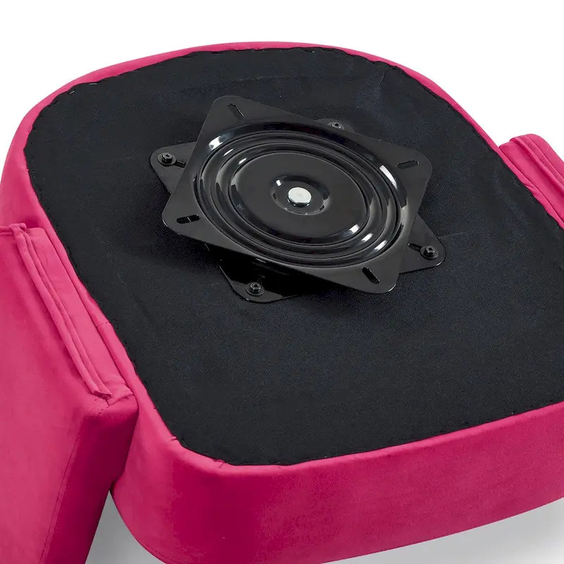 Fauteuil pivotant d'appoint en velours avec dossier ajouré