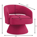 Fauteuil pivotant d'appoint en velours avec dossier ajouré