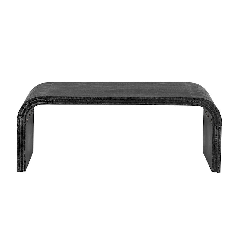 Table basse au design incurvé et à la finition en bois