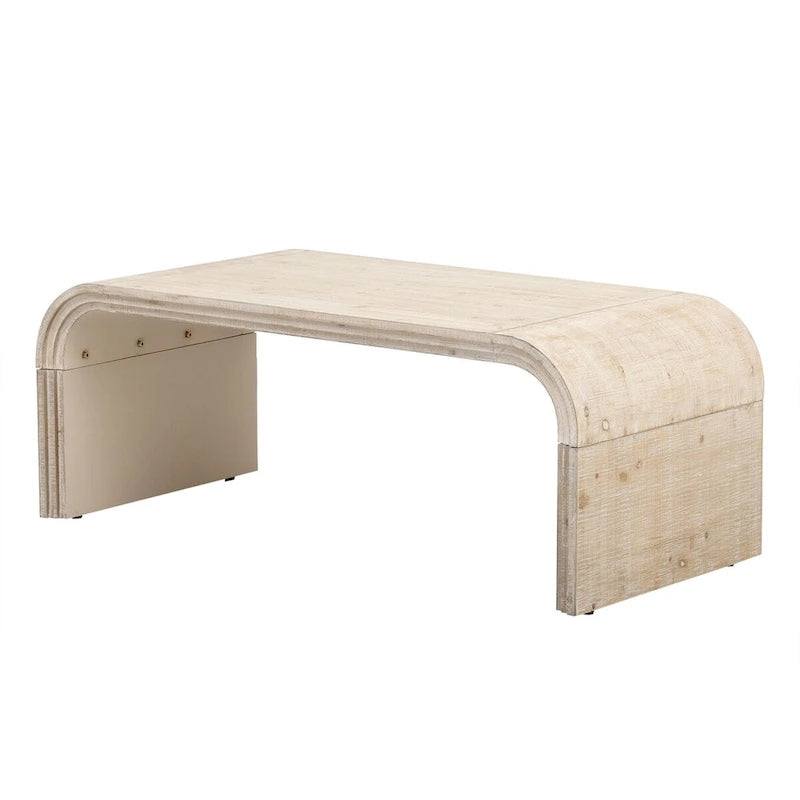Table basse au design incurvé et à la finition en bois