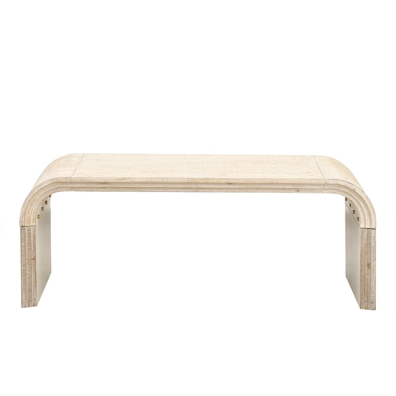 Table basse au design incurvé et à la finition en bois