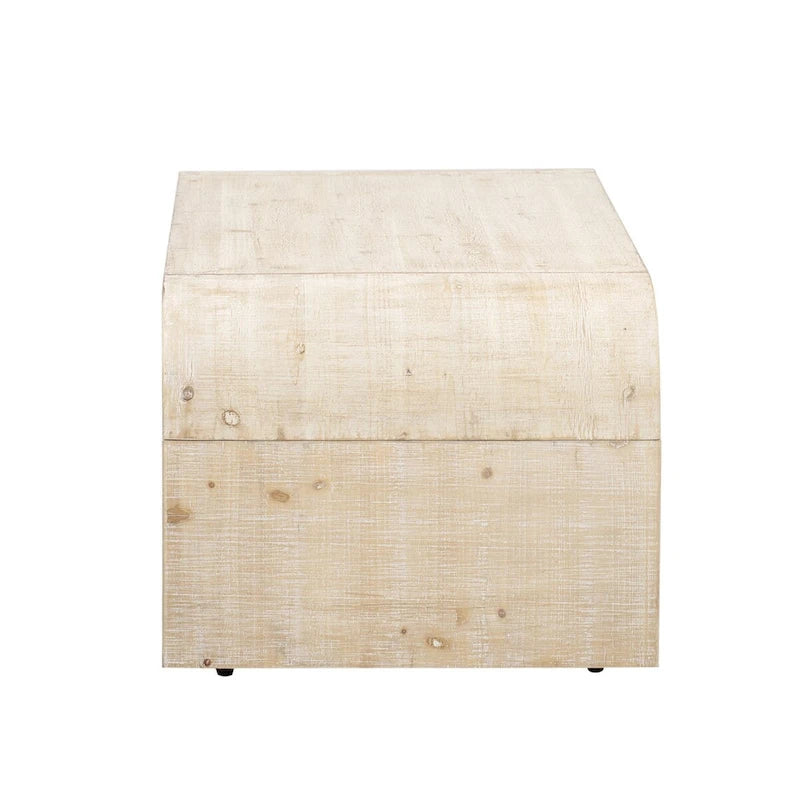 Table basse au design incurvé et à la finition en bois