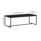 Table basse rectangulaire de 47 po avec cadre en acier
