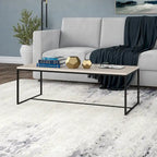 Table basse rectangulaire de 47 po avec cadre en acier