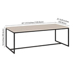 Table basse rectangulaire de 47 po avec cadre en acier