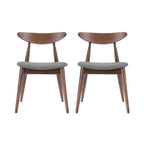 Chaise de salle à manger en tissu, style milieu de siècle, lot de 2