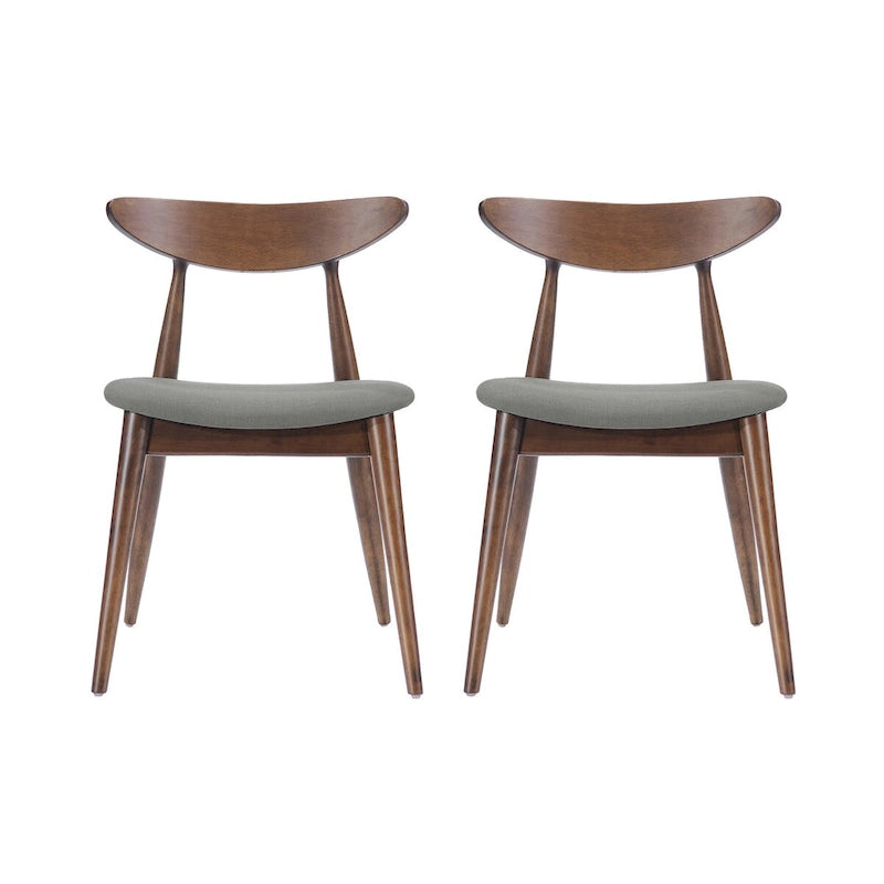 Chaise de salle à manger en tissu, style milieu de siècle, lot de 2
