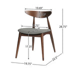 Chaise de salle à manger en tissu, style milieu de siècle, lot de 2