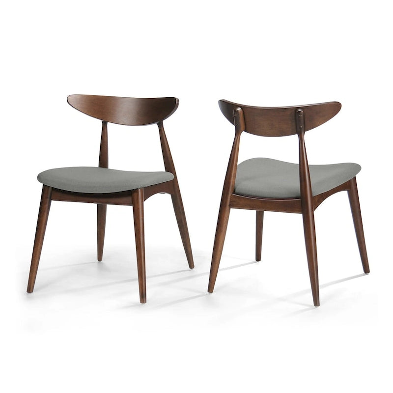 Chaise de salle à manger en tissu, style milieu de siècle, lot de 2