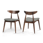 Chaise de salle à manger en tissu, style milieu de siècle, lot de 2