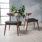 Chaise de salle à manger en tissu, style milieu de siècle, lot de 2