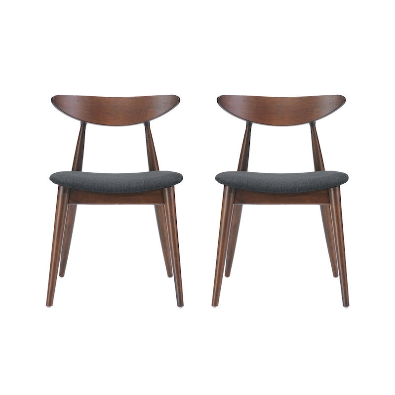 Chaise de salle à manger en tissu, style milieu de siècle, lot de 2