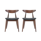 Chaise de salle à manger en tissu, style milieu de siècle, lot de 2
