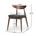 Chaise de salle à manger en tissu, style milieu de siècle, lot de 2