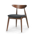 Chaise de salle à manger en tissu, style milieu de siècle, lot de 2