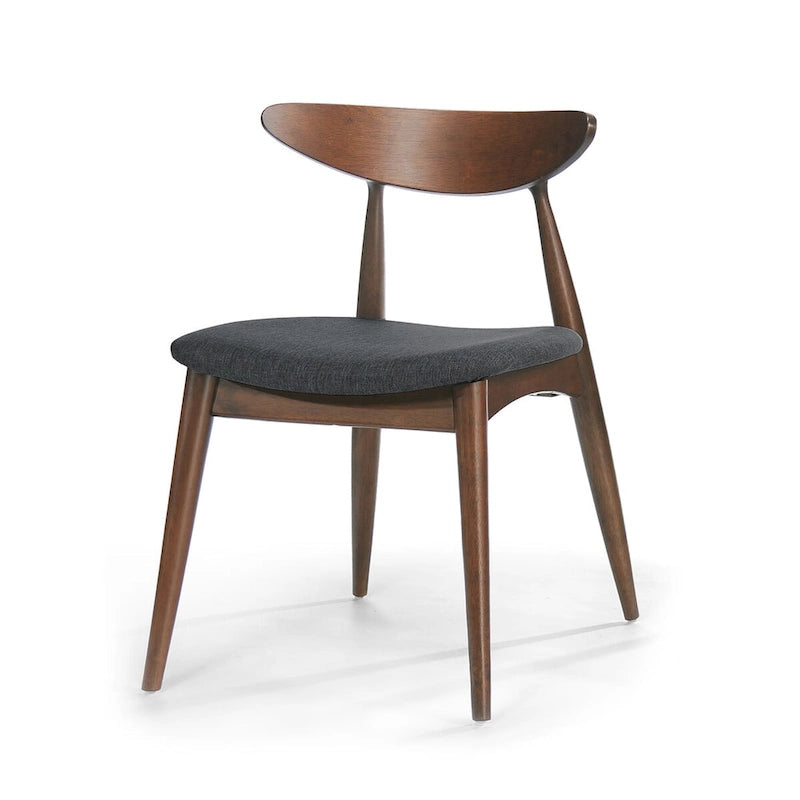 Chaise de salle à manger en tissu, style milieu de siècle, lot de 2