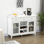 Meuble de bar avec tiroirs, casier à vin et porte-verres