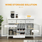 Meuble de bar avec tiroirs, casier à vin et porte-verres