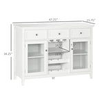 Meuble de bar avec tiroirs, casier à vin et porte-verres