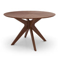 Table à manger ronde avec plateau en placage de bois