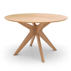 Table à manger ronde avec plateau en placage de bois