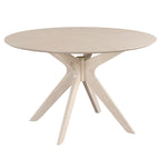 Table à manger ronde avec plateau en placage de bois