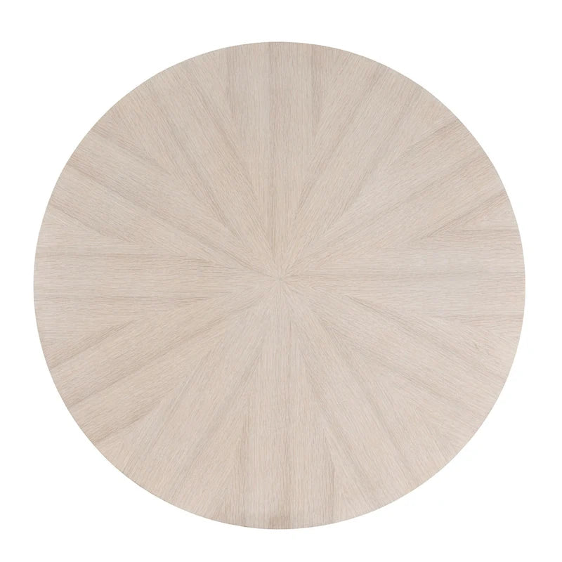 Table à manger ronde avec plateau en placage de bois