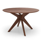 Table à manger ronde avec plateau en placage de bois