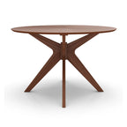 Table à manger ronde avec plateau en placage de bois