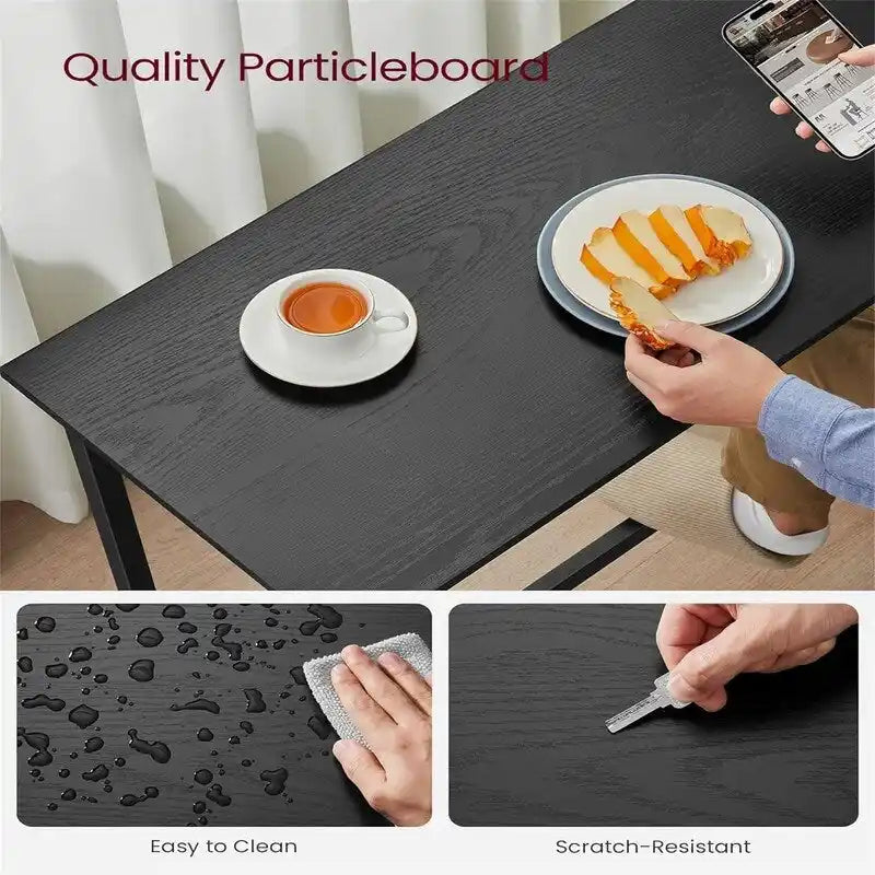 Table de bar étroite avec pieds en métal