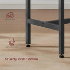 Table de bar étroite avec pieds en métal