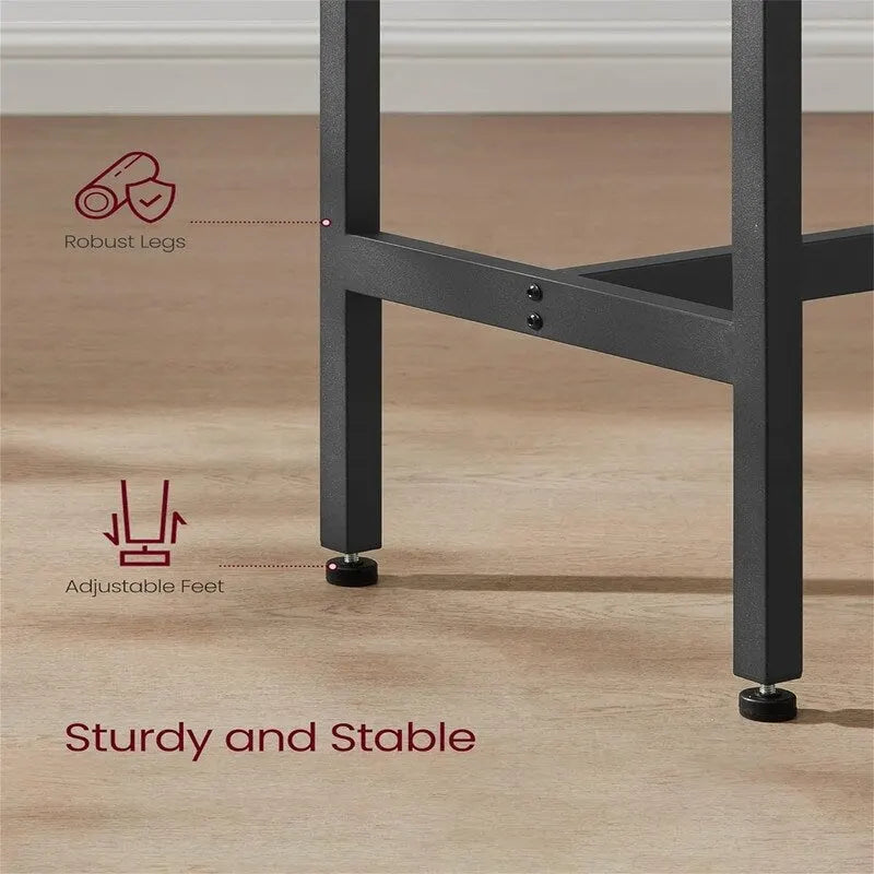 Table de bar étroite avec pieds en métal
