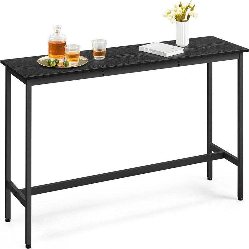 Table de bar étroite avec pieds en métal