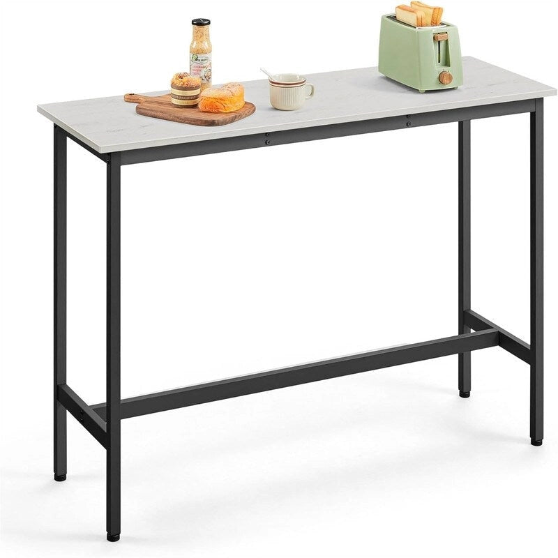 Table de bar étroite avec pieds en métal