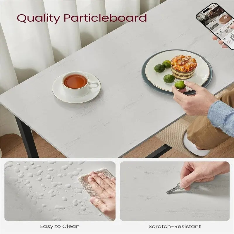 Table de bar étroite avec pieds en métal