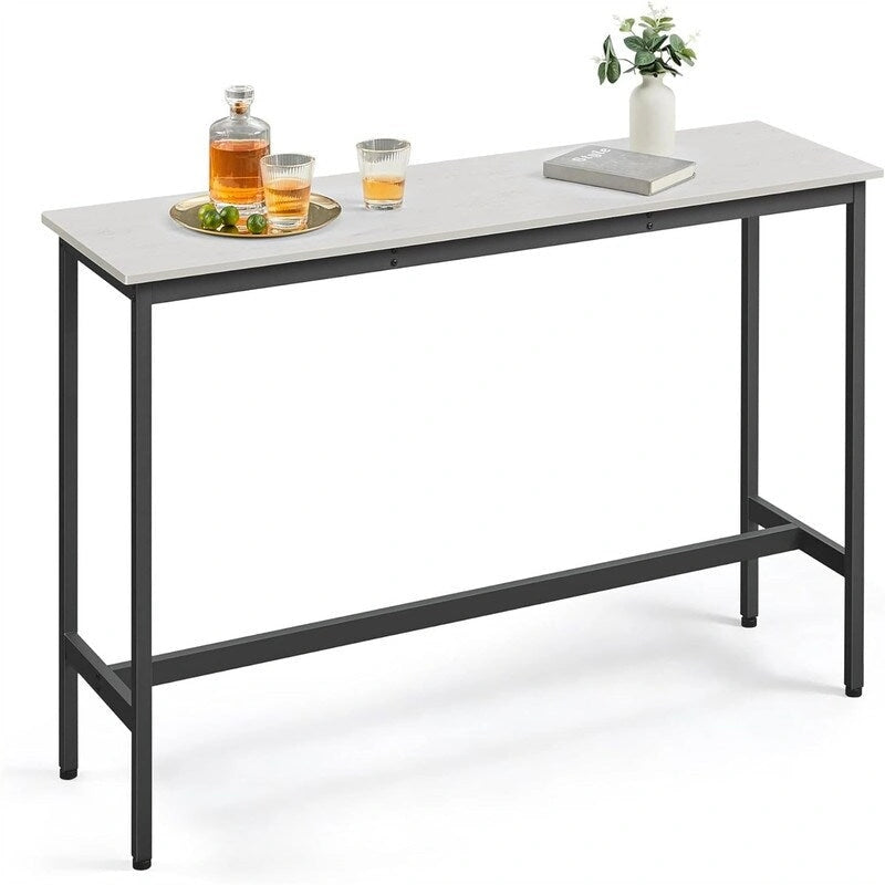 Table de bar étroite avec pieds en métal
