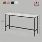 Table de bar étroite avec pieds en métal