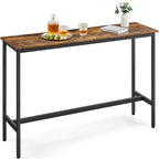 Table de bar étroite avec pieds en métal
