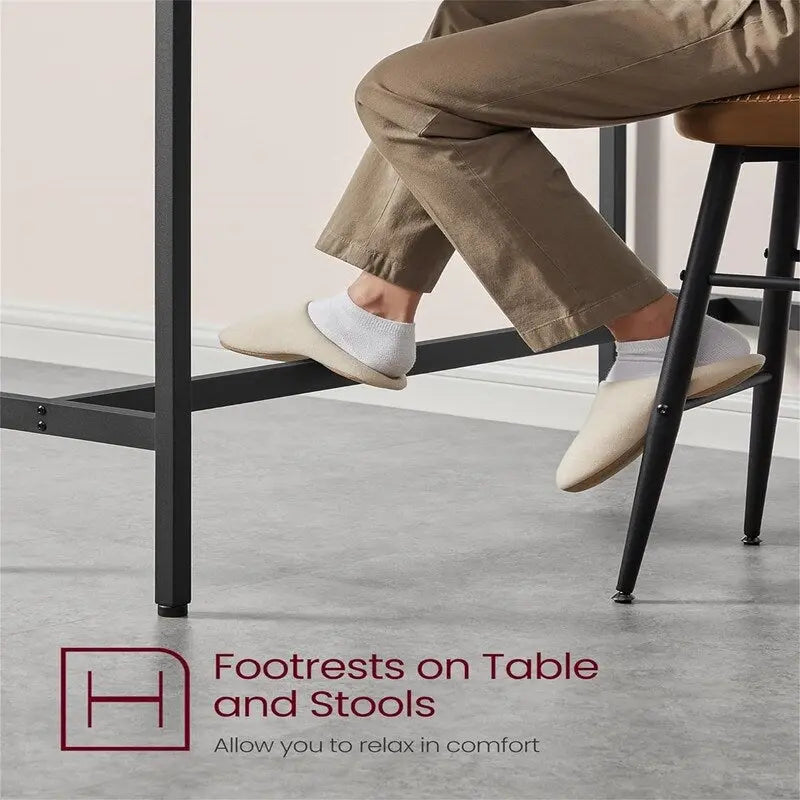 Table de bar étroite avec pieds en métal