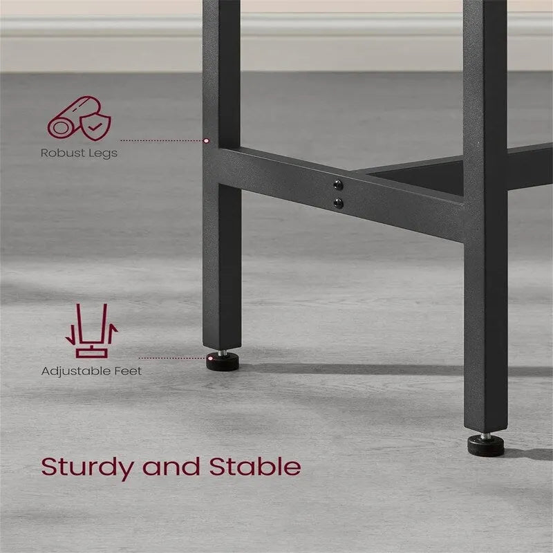 Table de bar étroite avec pieds en métal